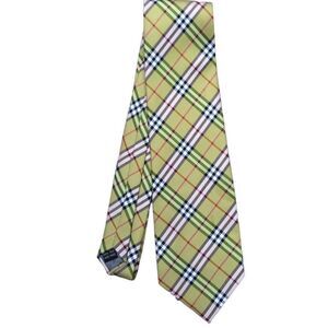 RARE 100% Silk Burberry Tie Big Logo Pattern Tie